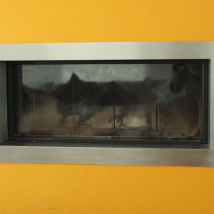 Cornice camino in inox satinato