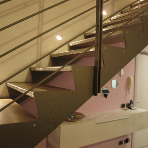 Scala acciaio e legno