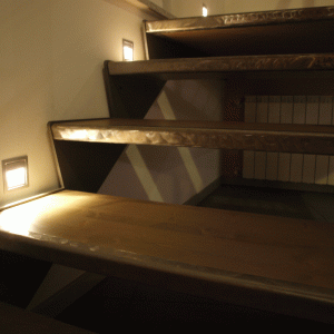 Scala acciaio e legno