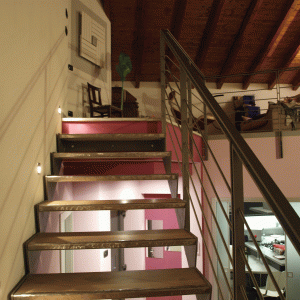 Scala acciaio e legno