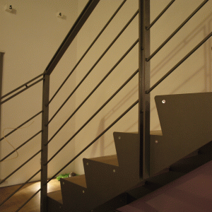 Scala acciaio e legno