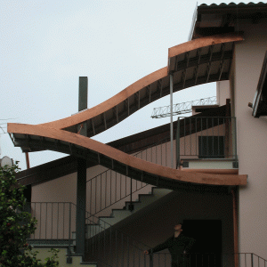 Copertura scala in acciaio e rame