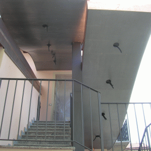 Copertura scala in acciaio e rame