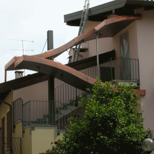 Copertura scala in acciaio e rame