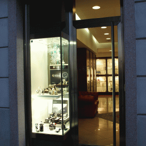 Vetrina in inox satinato