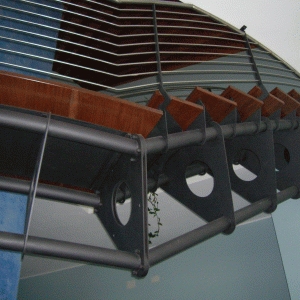 Scala acciaio e legno