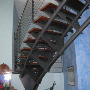 Scala acciaio e legno