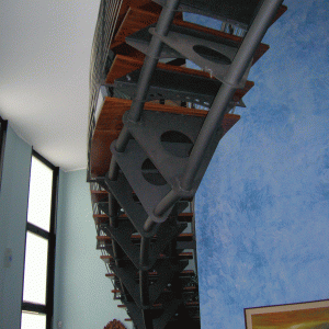 Scala acciaio e legno