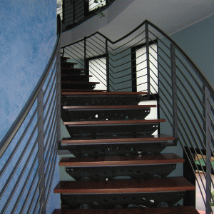 Scala acciaio e legno