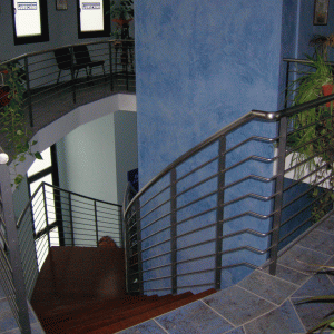 Scala acciaio e legno