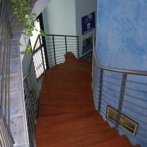 Scala acciaio e legno