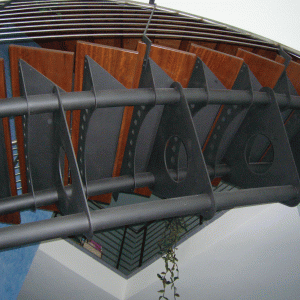 Scala acciaio e legno