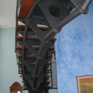Scala acciaio e legno