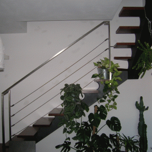 Scala acciaio e legno