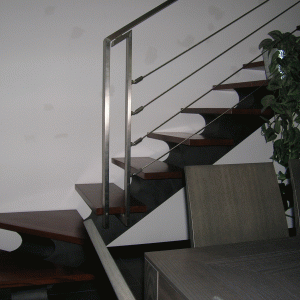 Scala acciaio e legno