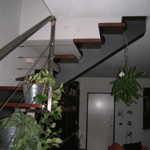 Scala acciaio e legno