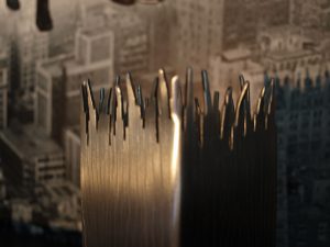 VASO INOX SATINATO INCISO A MANO CON DISEGNO RIPRODUCENTE VENATURA LEGNO